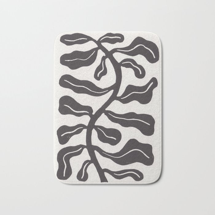 Wind-kissed Plant / Chalkboard Black Bath Mat Gallery Image 1