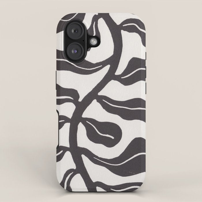 Wind-kissed Plant / Chalkboard Black iPhone Case Gallery Image 1