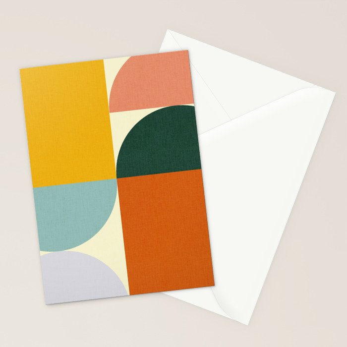 Geometric Abstract Mid Century Modern 4 Stationery Card Gallery Image 2