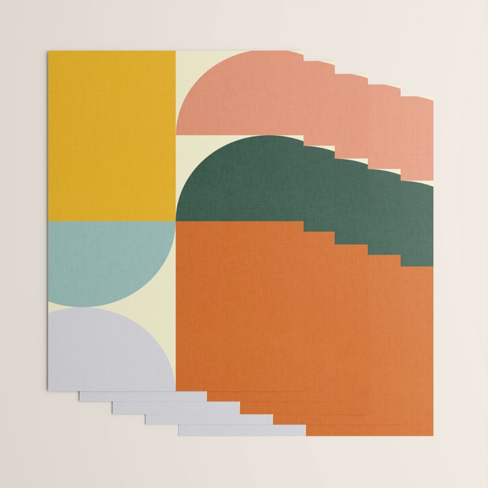 Geometric Abstract Mid Century Modern 4 Wrapping Paper Gallery Image 3