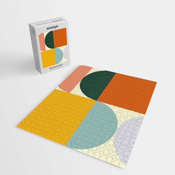Geometric Abstract Mid Century Modern 4 Jigsaw Puzzle Gallery Image 2