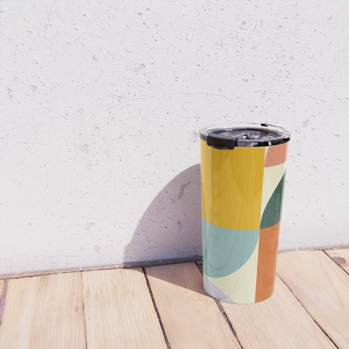 Geometric Abstract Mid Century Modern 4 Travel Mug Gallery Image 4