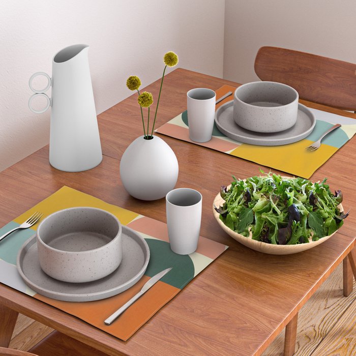 Geometric Abstract Mid Century Modern 4 Placemat Gallery Image 2