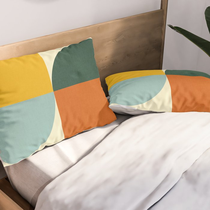 Geometric Abstract Mid Century Modern 4 Pillow Sham Gallery Image 2