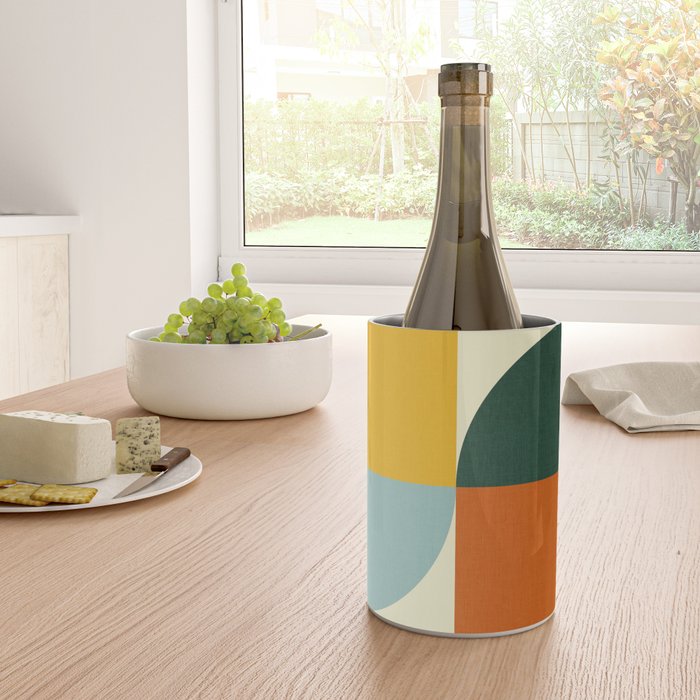 Geometric Abstract Mid Century Modern 4 Wine Chiller Gallery Image 4