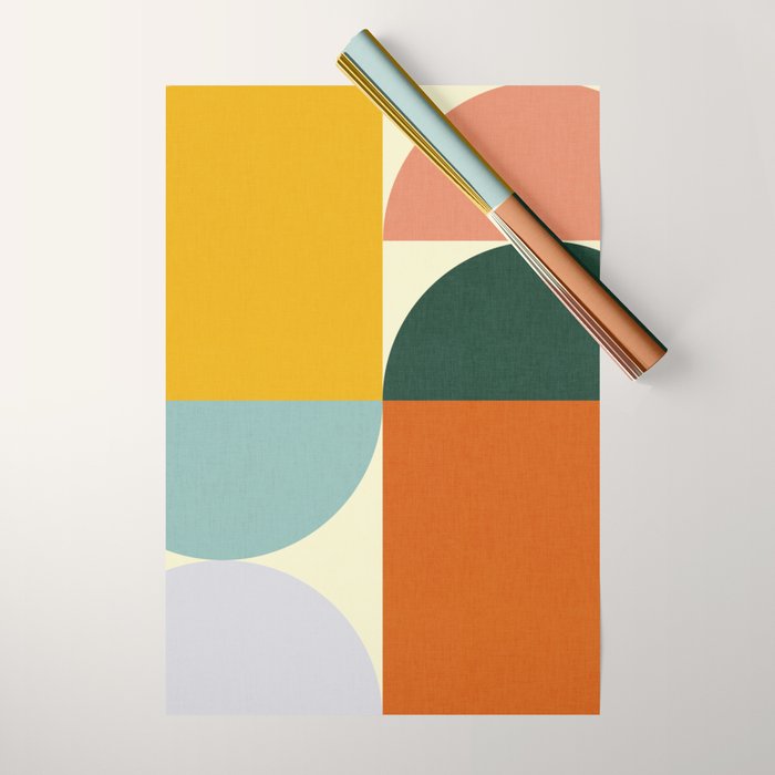 Geometric Abstract Mid Century Modern 4 Wrapping Paper Gallery Image 1
