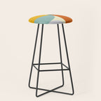 Geometric Abstract Mid Century Modern 4 Stool Gallery Image 1