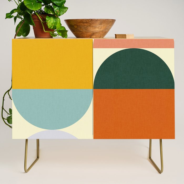 Geometric Abstract Mid Century Modern 4 Credenza Gallery Image 1