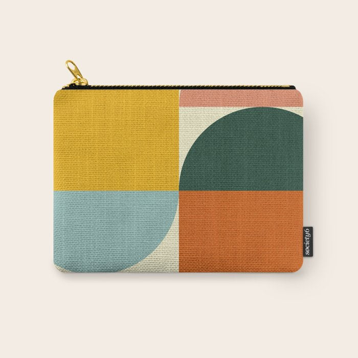 Geometric Abstract Mid Century Modern 4 Carry All Pouch Gallery Image 1