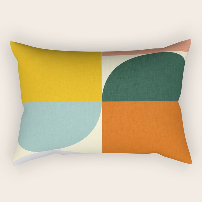 Geometric Abstract Mid Century Modern 4 Rectangular Pillow Gallery Image 1