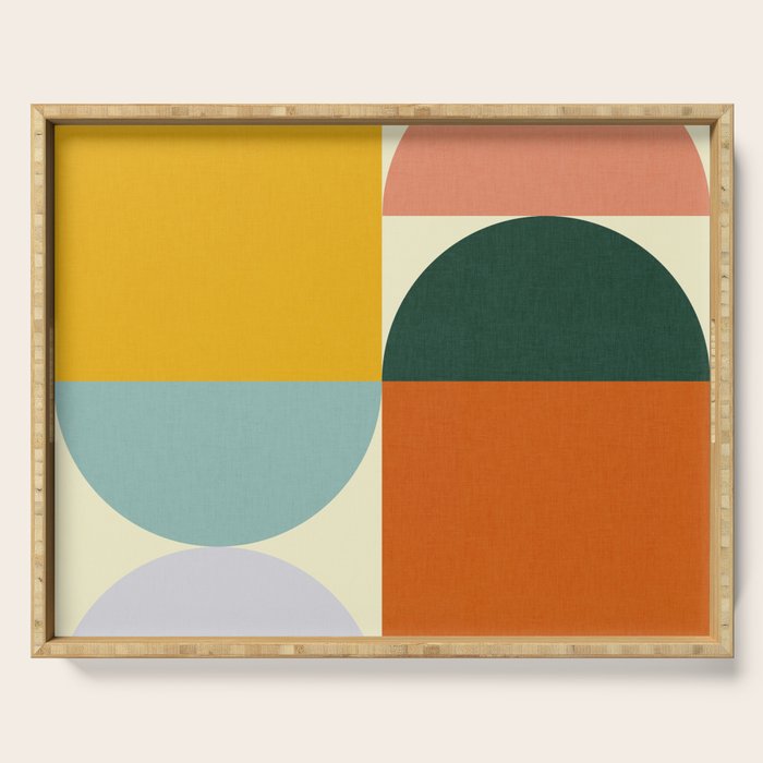 Geometric Abstract Mid Century Modern 4 Serving Tray Gallery Image 1