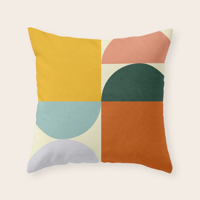 Geometric Abstract Mid Century Modern 4 Throw Pillow Gallery Image 6