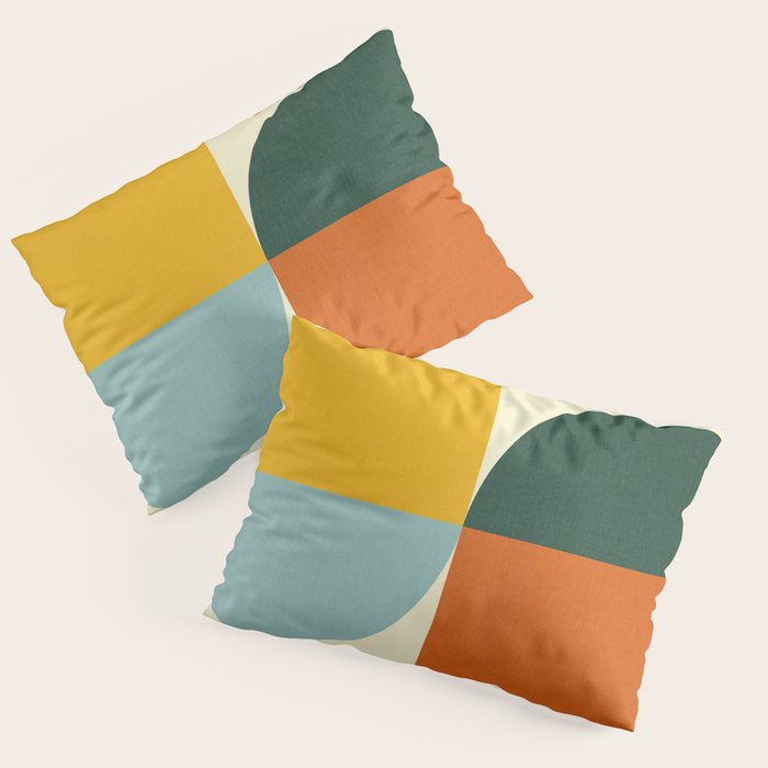 Geometric Abstract Mid Century Modern 4 Pillow Sham Gallery Image 3