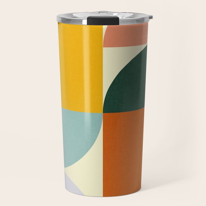 Geometric Abstract Mid Century Modern 4 Travel Mug Gallery Image 1