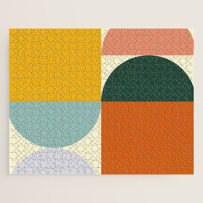 Geometric Abstract Mid Century Modern 4 Jigsaw Puzzle Gallery Image 1
