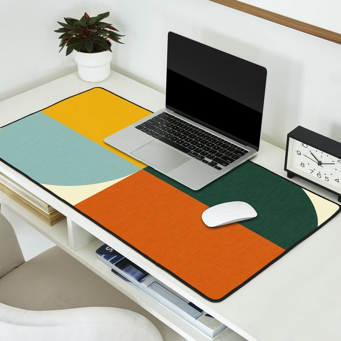 Geometric Abstract Mid Century Modern 4 Desk Mat Gallery Image 2