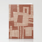 Modern Abstract Terracotta Linocut Boho Art Stationery Card Gallery Image 2