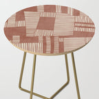 Modern Abstract Terracotta Linocut Boho Art Side Table Gallery Image 2