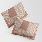 Modern Abstract Terracotta Linocut Boho Art Pillow Sham Gallery Image 3