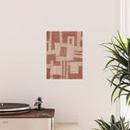 Modern Abstract Terracotta Linocut Boho Art Poster Gallery Image 2