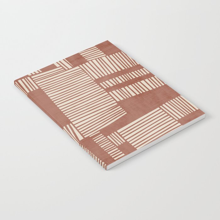 Modern Abstract Terracotta Linocut Boho Art Notebook Gallery Image 2