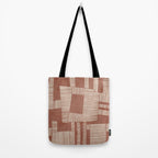Modern Abstract Terracotta Linocut Boho Art Tote Bag Gallery Image 2