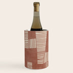 Modern Abstract Terracotta Linocut Boho Art Wine Chiller Gallery Image 2