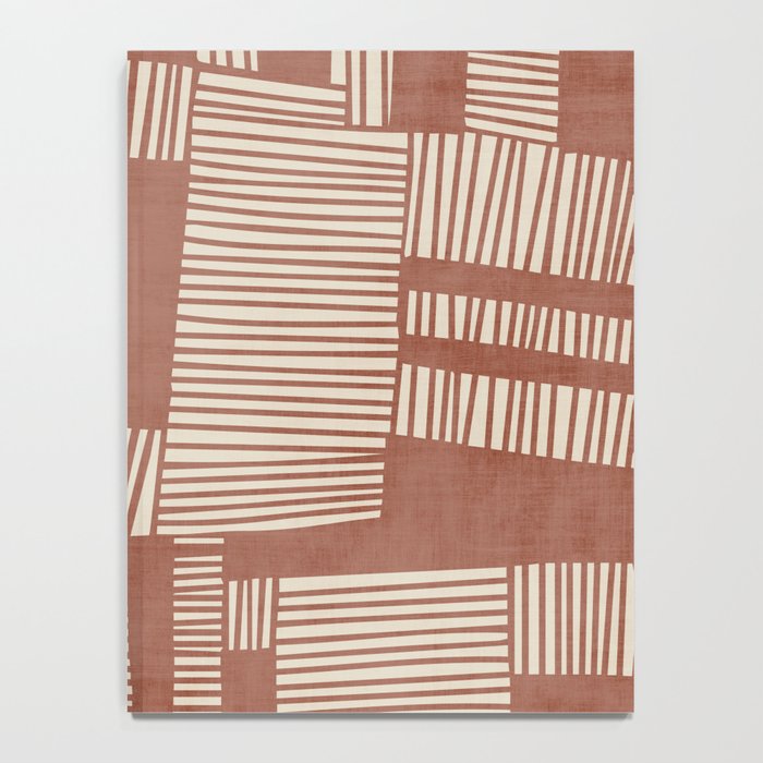 Modern Abstract Terracotta Linocut Boho Art Notebook Gallery Image 4