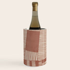 Modern Abstract Terracotta Linocut Boho Art Wine Chiller Gallery Image 1