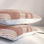 Modern Abstract Terracotta Linocut Boho Art Pillow Sham Gallery Image 3