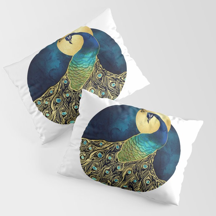 Golden Peacock Pillow Sham Gallery Image 3