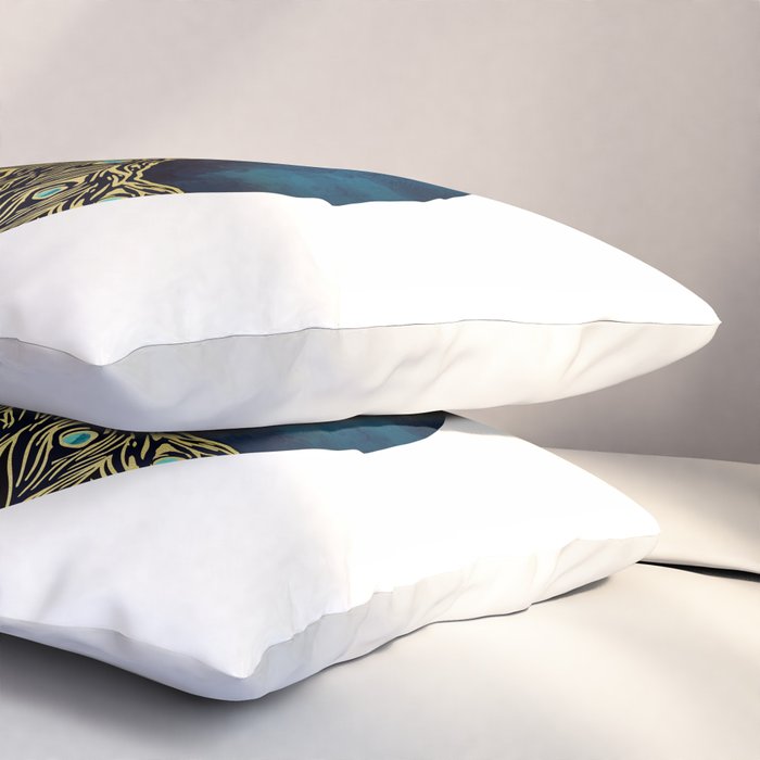Golden Peacock Pillow Sham Gallery Image 3