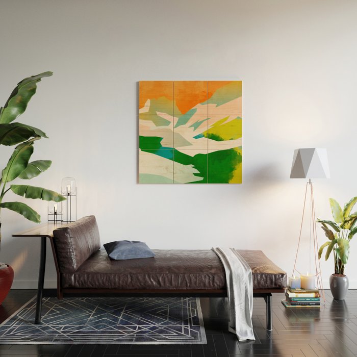 mountains landscape abstract Wood Wall Art Gallery Image 2