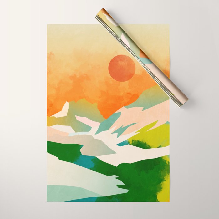 mountains landscape abstract Wrapping Paper Gallery Image 1