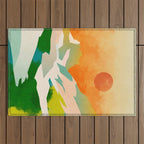 mountains landscape abstract Outdoor Rug Gallery Image 1