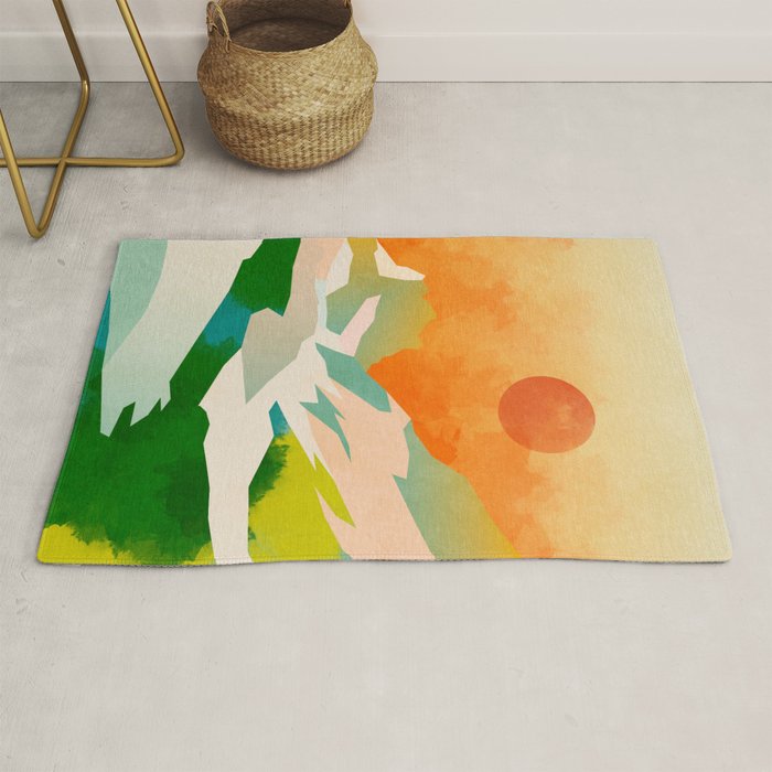 mountains landscape abstract Rug Gallery Image 1