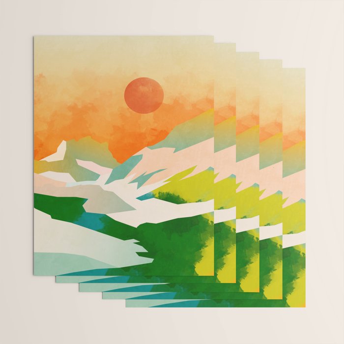 mountains landscape abstract Wrapping Paper Gallery Image 3