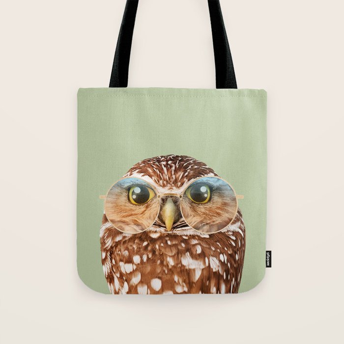 OWL WITH GLASSES Tote Bag Gallery Image 1