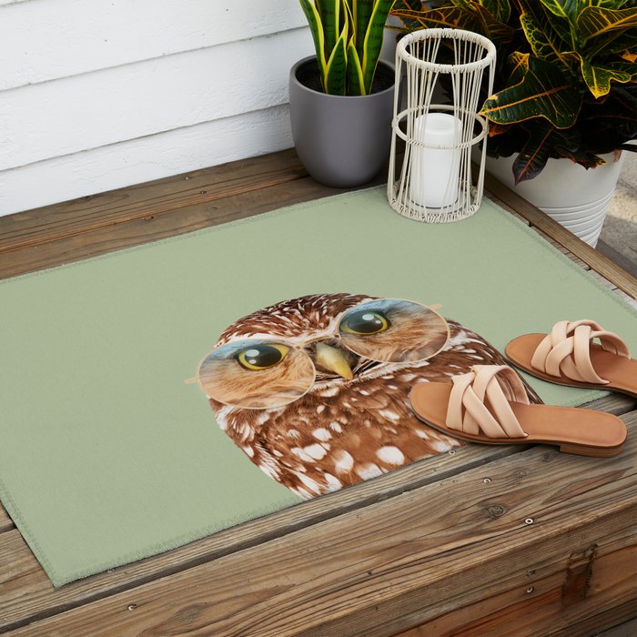 OWL WITH GLASSES Outdoor Rug Gallery Image 2
