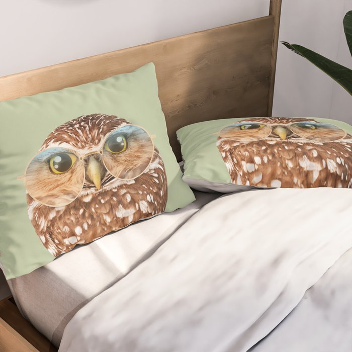 OWL WITH GLASSES Pillow Sham Gallery Image 2
