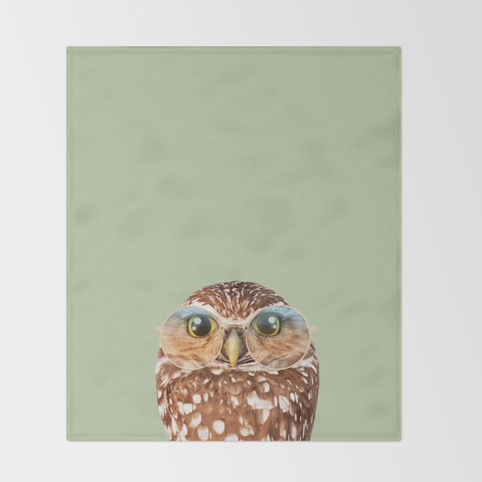OWL WITH GLASSES Throw Blanket Gallery Image 2