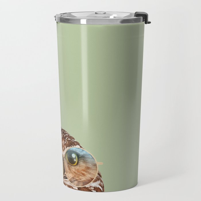 OWL WITH GLASSES Travel Mug Gallery Image 2