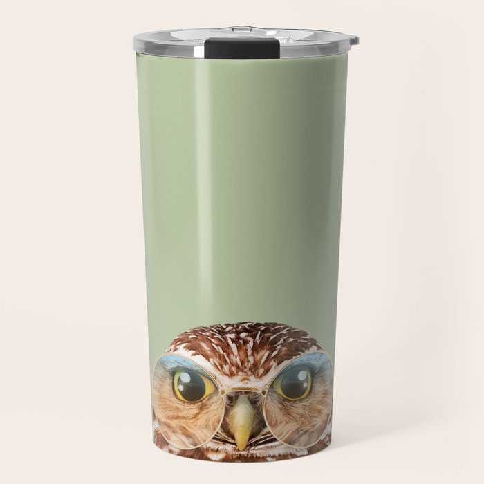 OWL WITH GLASSES Travel Mug Gallery Image 1