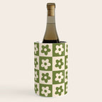 90s flowers checkers cream and green Wine Chiller Gallery Image 3