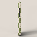 90s flowers checkers cream and green iPhone Case Gallery Image 2