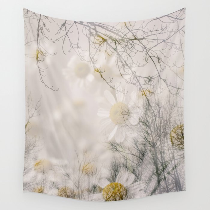 Invocation - double exposure nature botanical photograph Wall Tapestry Gallery Image 4