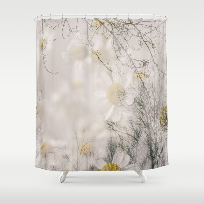 Invocation - double exposure nature botanical photograph Shower Curtain Gallery Image 1