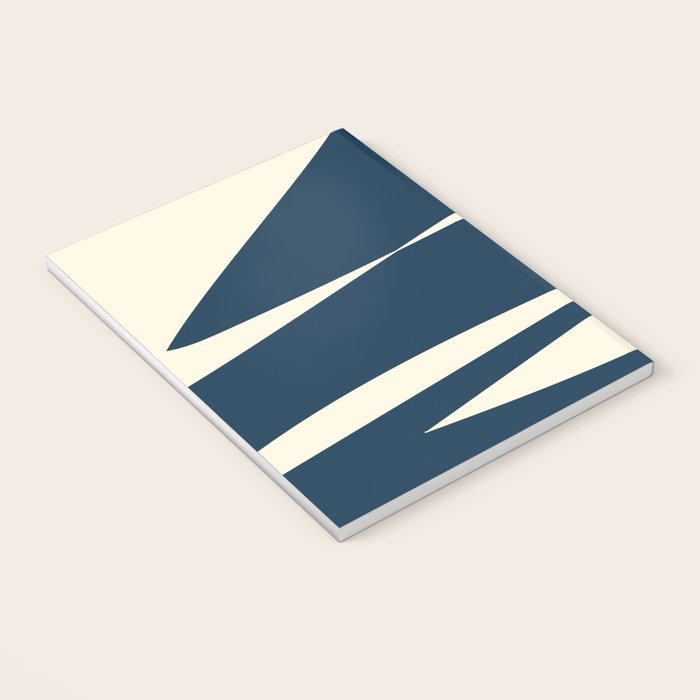 Minimalist Blue & Ivory Abstract Shapes Notebook Gallery Image 3