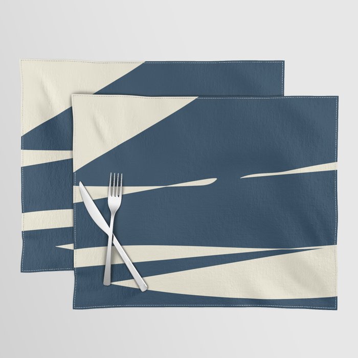 Minimalist Blue & Ivory Abstract Shapes Placemat Gallery Image 1