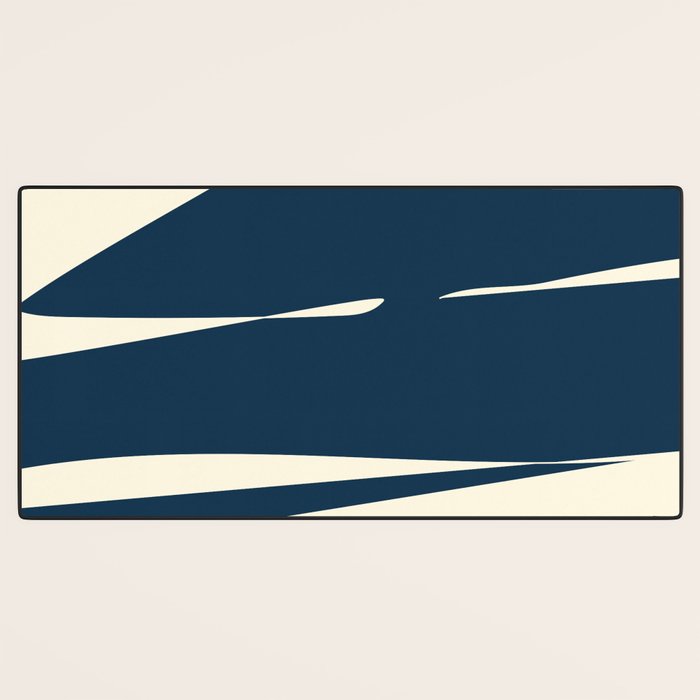 Minimalist Blue & Ivory Abstract Shapes Desk Mat Gallery Image 3